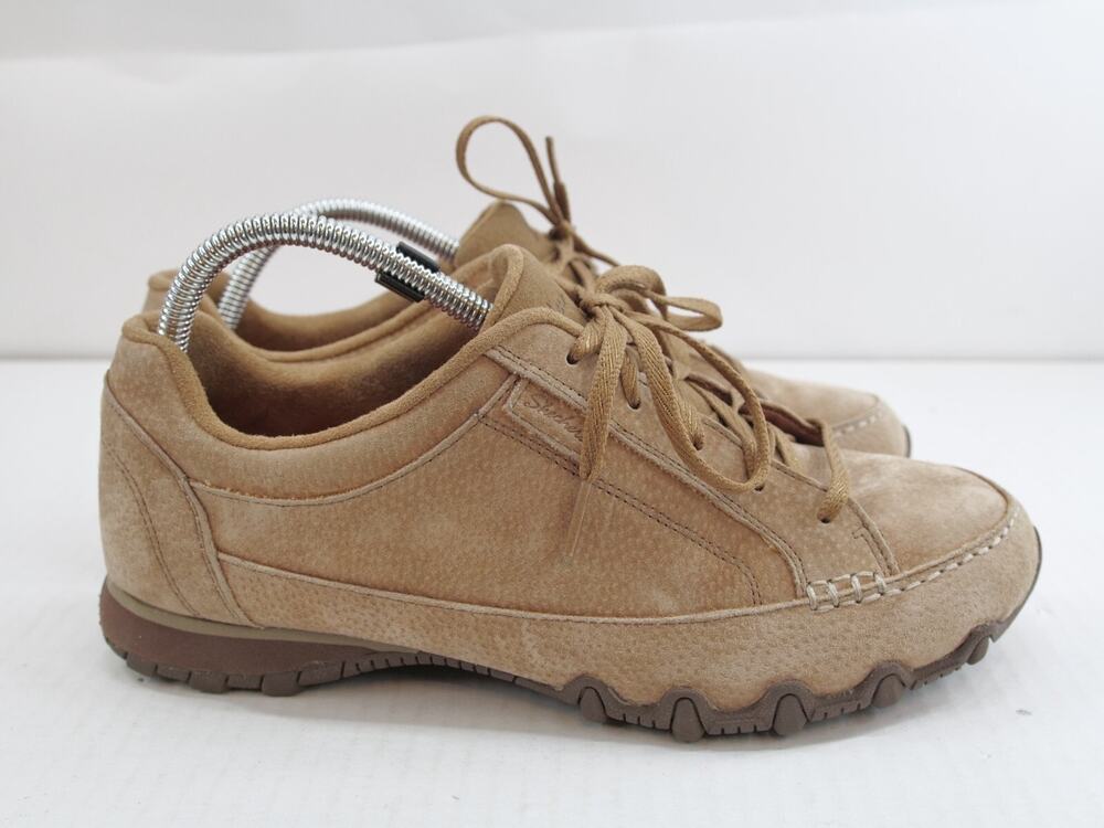 Skechers Womens Bikers Curbed 49336 Brown Casual Shoes Sneakers Size 10